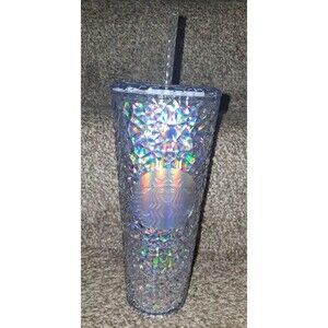 NEW! Starbucks 2024 Holiday Venti 24 Oz Iridescent Gemstone Cold Cup Tumbler
